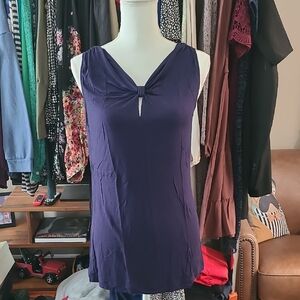 CAbi Navy Bow Tank #156, Sleeveless Tank Top